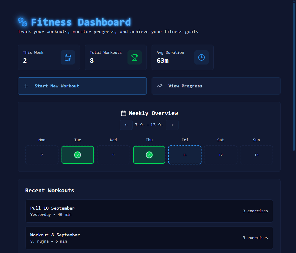 Track your workouts and monitor your fitness progress.