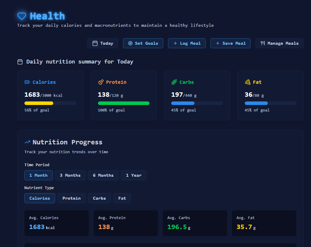 Manage your health and nutrition.