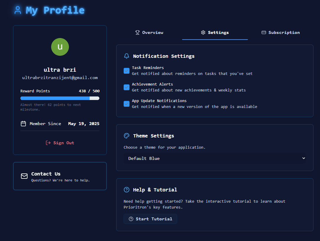 View your profile and see your statistics.