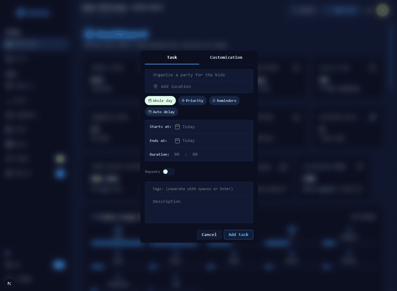 Add as many tasks as you want.