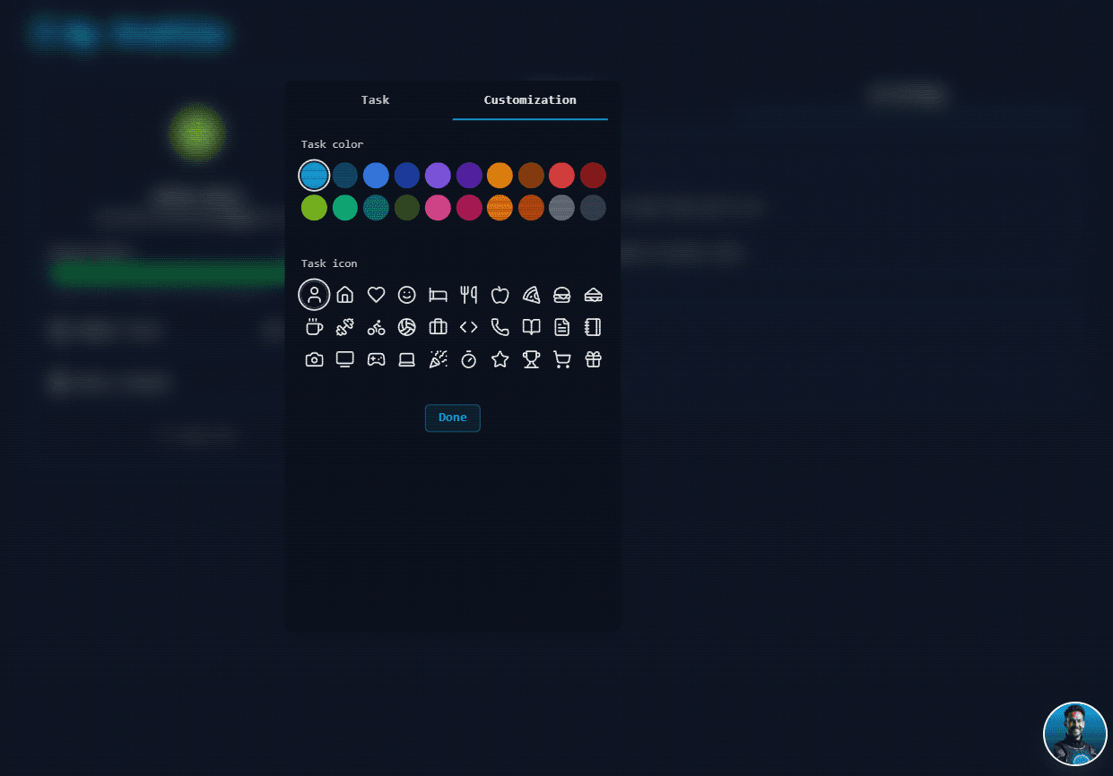Customize your tasks with many, many options.